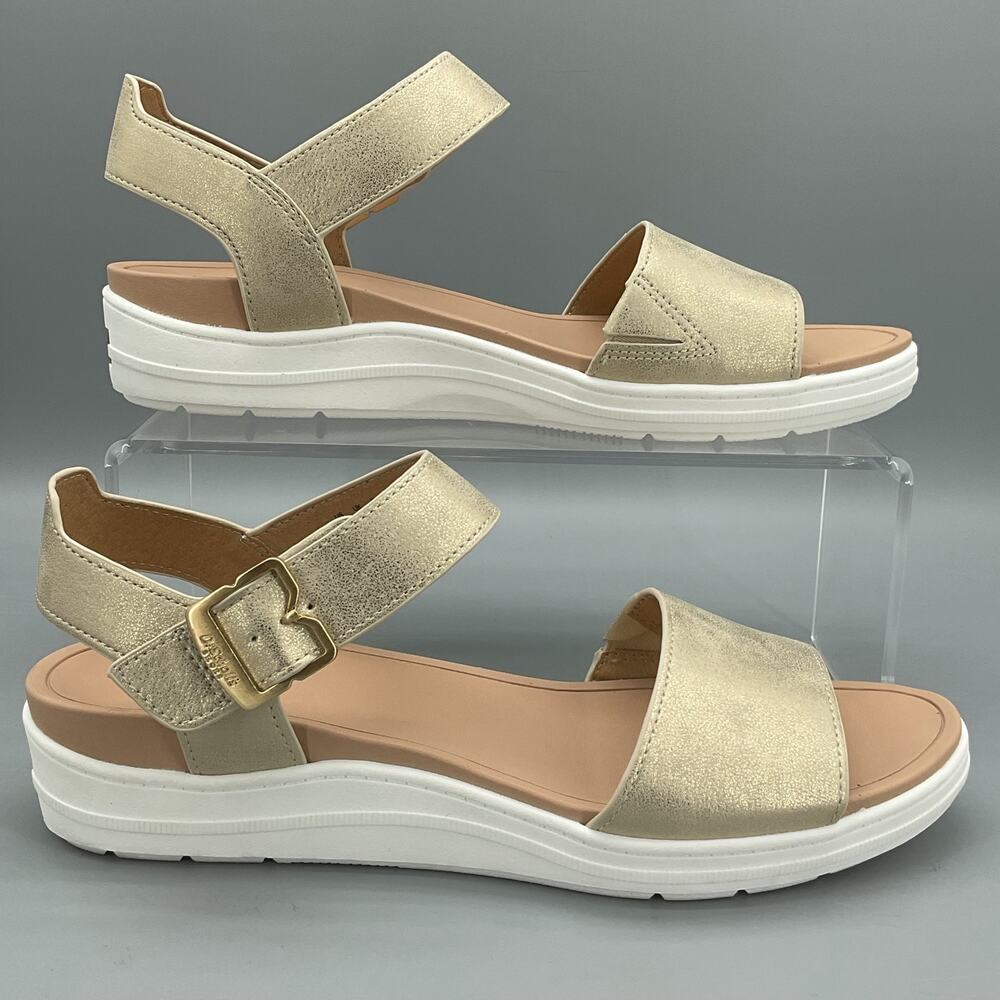 NEW Dr. Scholl’s Women’s Time Off Sky Sport Wedge Sandals Gold Size 9.5M